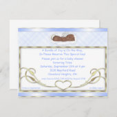 青い睡眠の天使のベビーシャワー招待状 招待状 (正面/裏面)