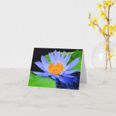 青い睡蓮のブランクノートグリーティングカード カード (黄色い花)