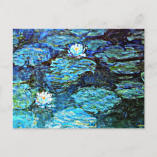 青い睡蓮素晴らし、絵画芸術 ポストカード