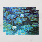 青い睡蓮素晴らし、絵画芸術 ポストカード (正面/裏面)