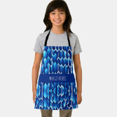 青い矢印と線の幾何学的パターン エプロン (インサイチュ)