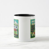 青い矢印アップルクレートラベルフード川、または マグカップ (中央)