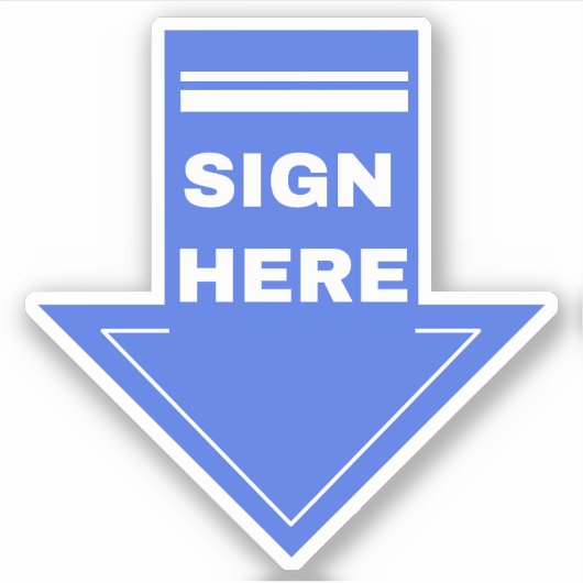 青い矢印 シール (正面)