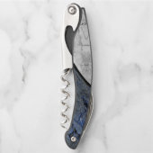 青い石の霜降り模様 ソムリエナイフ (正面)