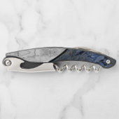 青い石の霜降り模様 ソムリエナイフ (正面)