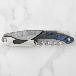 青い石の霜降り模様 ソムリエナイフ