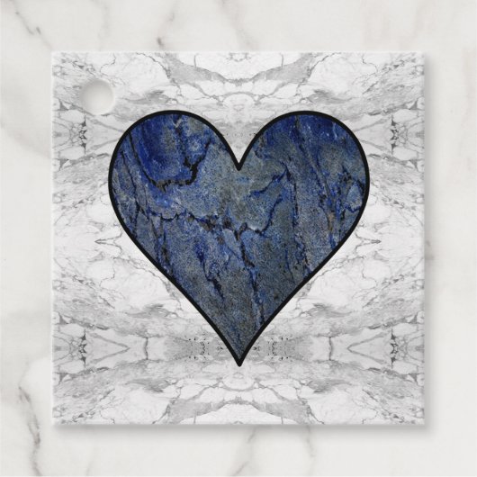 青い石の霜降り模様 フェイバータグ (正面)