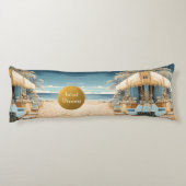 青い砂の金ゴールド審美海岸テーマDBLサイド ボディピロー (裏面)