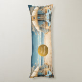 青い砂の金ゴールド審美海岸テーマDBLサイド ボディピロー (裏面 (縦))