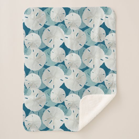 青い砂ドルのパターン沿岸 シェルパブランケット (正面)
