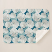 青い砂ドルのパターン沿岸 シェルパブランケット (正面(横))