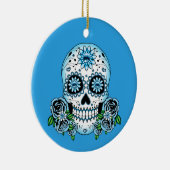 青い砂糖のスカル セラミックオーナメント (右)