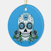 青い砂糖のスカル セラミックオーナメント (左)