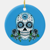 青い砂糖のスカル セラミックオーナメント (裏面)