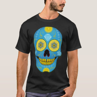 青い砂糖のスカル Tシャツ