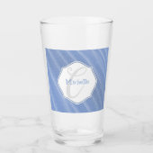 青い砂紋の飲パーソナライズされたみガラス タンブラーグラス (正面)