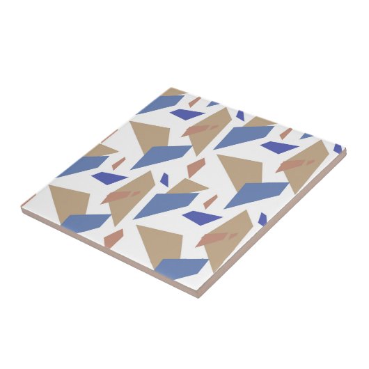 青い砂茶色の幾何学的な形状シームレスなパターン タイル (側面)