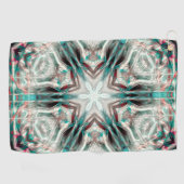 青い砂質上のソフトグロー、万華鏡のように千変万化するパターン星 ゴルフタオル (横)