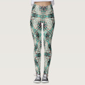 青い砂質上のソフトグロー、万華鏡のように千変万化するパターン星 レギンス (正面)