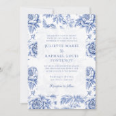 青い磁器のトイルフローラ結婚すべて 招待状 (正面)