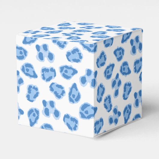 青い磁器のヒョウのドット フェイバーボックス (正面サイド)