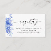 青い磁器のフローラレジストリエンクロージャカード エンクロージャーカード (正面)