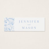 青い磁器結婚のQRレジストリ挿入カード (正面)