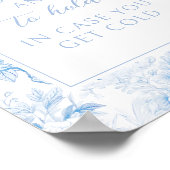 青い磁器bohoフローラ結婚の毛布ポスター ポスター (角)