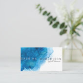 青い礁湖の水彩画 紹介カード (スタンド正面)