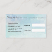 青い礁湖の水彩画 紹介カード (裏面)