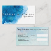 青い礁湖の水彩画 紹介カード (正面/裏面)