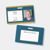 青い社員証バッジ バッジ (正面＆裏面)