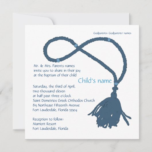 青い祈りのロープ 招待状 (正面)