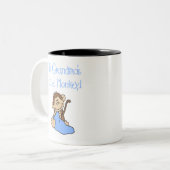 青い祖母の小さい猿 ツートーンマグカップ (正面左)