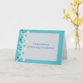 青い祖父母のお祝い カード (黄色い花)