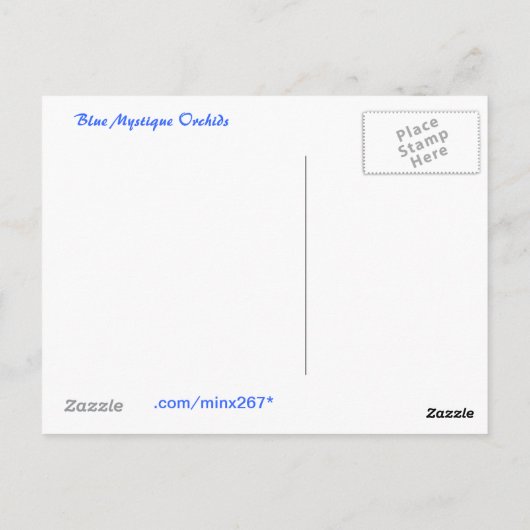 青い神秘性の蘭の郵便はがき ポストカード (裏面)