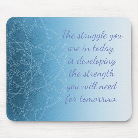 青い神秘的なマンダラ感動的マウスパッド マウスパッド (正面)