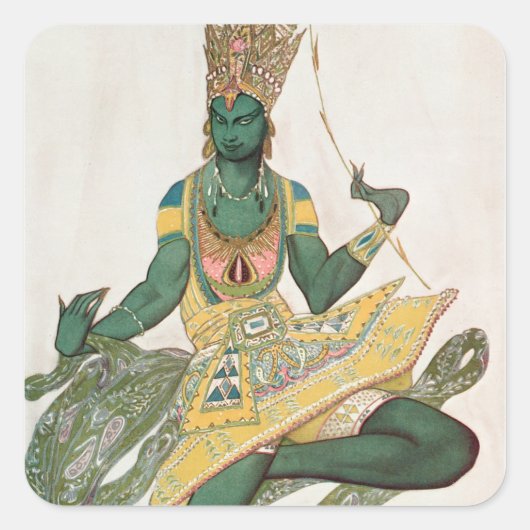 「青い神」としてのニジンスキーの衣装デザイン スクエアシール (正面)