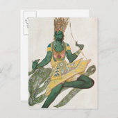 「青い神」としてのニジンスキーの衣装デザイン ポストカード (正面/裏面)