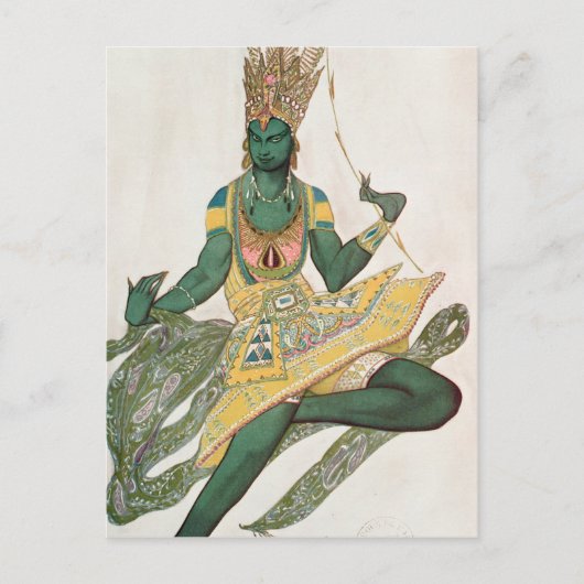 「青い神」としてのニジンスキーの衣装デザイン ポストカード (正面)