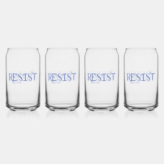 青い票を投じる ガラス缶 (正面)