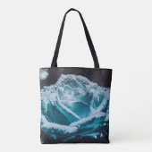 青い禅のバラ トートバッグ (裏面)