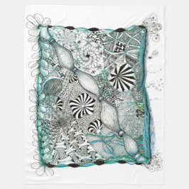 青い禅毛布 フリースブランケット