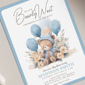 青い私たちは真珠のように待つ男の子のシャワー 招待状