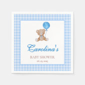 青い私たちエレガントは赤ちゃんシャワーのナプキンを待つことができる スタンダードカクテルナプキン (正面)