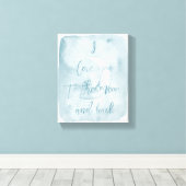 青い私はあなたを月と後ろに愛している キャンバスプリント (インサイチュ (ウッドフロア))