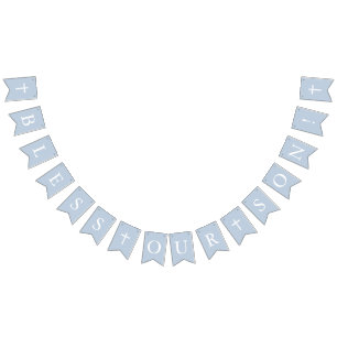 青い私賛美たちの息子バナーバプテスマの束のフラグ バンティングフラッグ