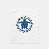 青い種族のカメ日曜日 フリースブランケット (正面)