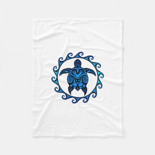青い種族のカメ日曜日 フリースブランケット (正面)