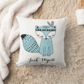 青い種族の森林キツネの男の赤ちゃんのモダンの子供部屋 クッション (ブランケット)